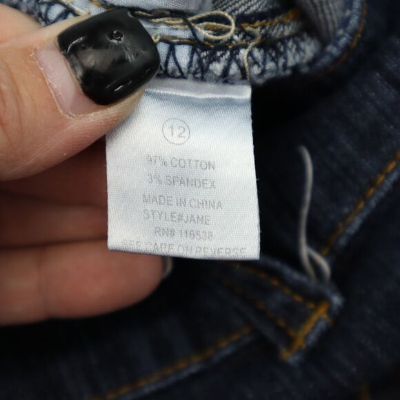 Modbe Pants Womens 12 Blue Bootcut Mid Rise Button Pocket Dark Wash Denim Jeans - Picture 7 of 16